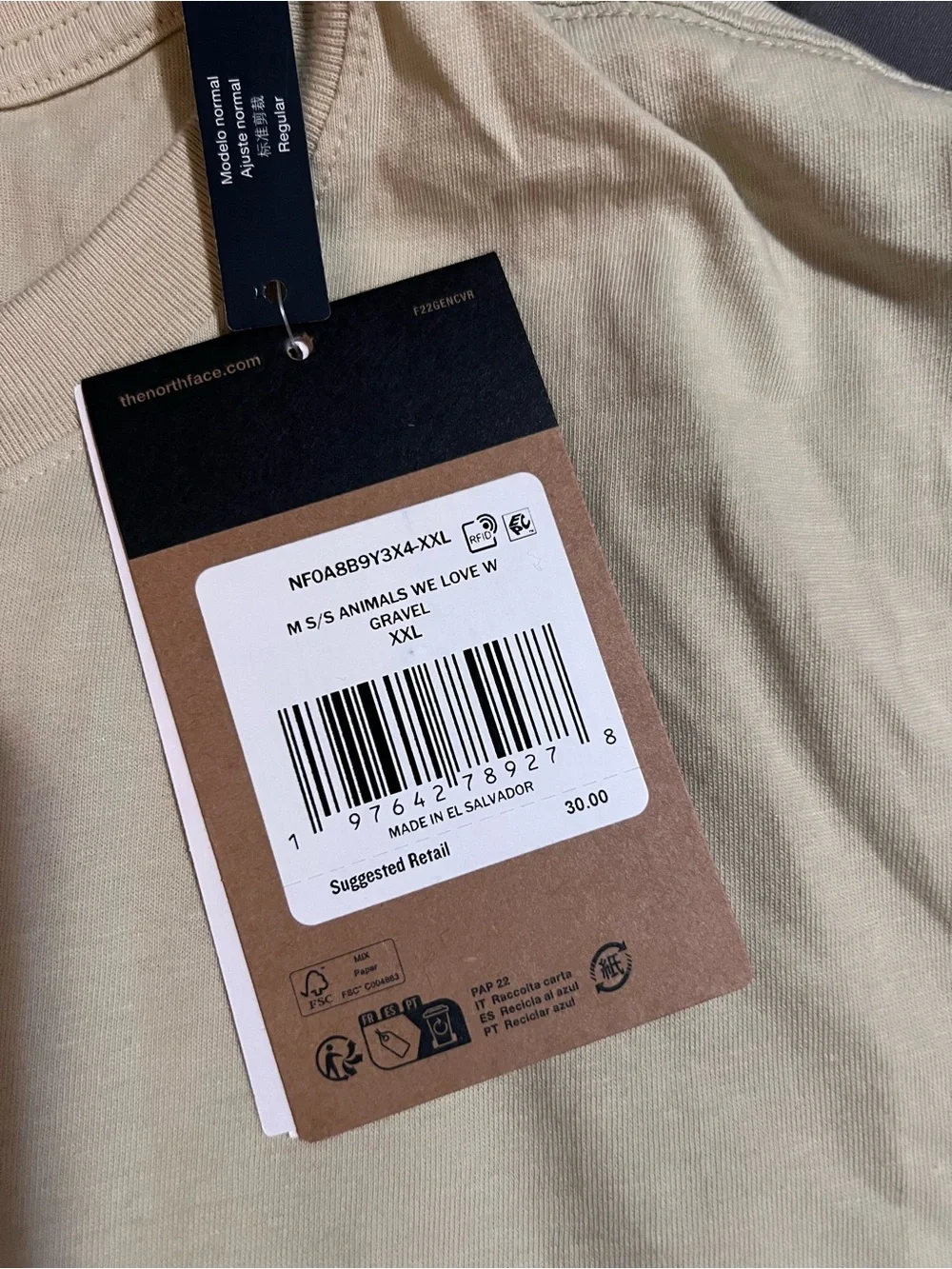 The North Face Men’s Pale Yellow 'Keepin' It Wild' Wolf Graphic Tee